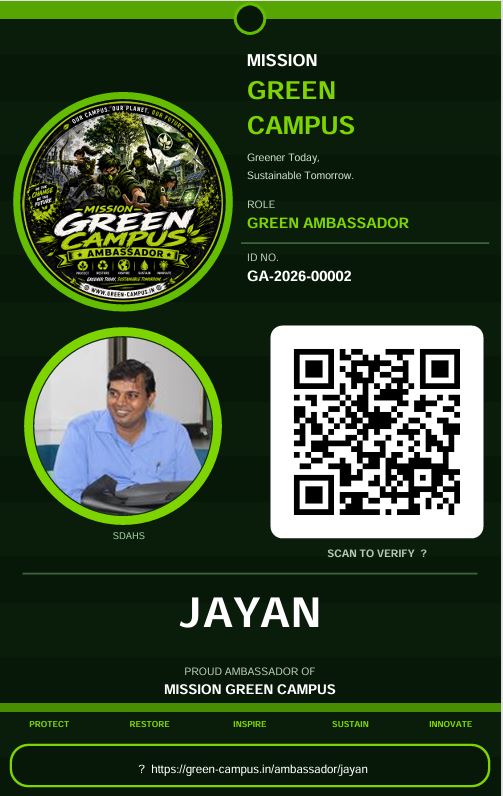 Green Ambassador ID Tag Card